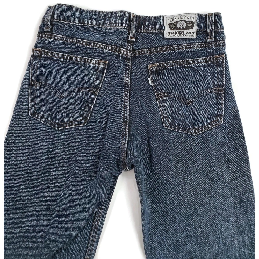Vintage Levis Silver Tab 512 Jeans Mens 32x24‎ Blue Baggy Fit Made USA 90s Denim